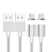 Produktbild NVEUS Magnetisches Micro USB Kabel Nylon, [2Stück 1M] Magnet Ladekabel Schnellladekabel und Datenkabel mit Micro USB Magnet Adapter für Samsung Galaxy,Huawei,Sony,Nokia,HTC,Nexus,Moto,Xiaomi,Kindle