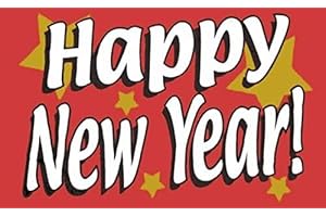DECK INN Happy New Year Party Flag, Canvas Header and Double Stitched Polyester Flag - 5ft x3ft