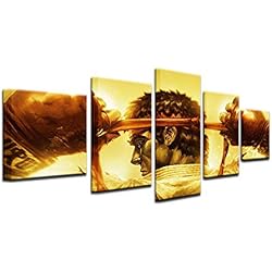 Fbhfbh Moderne Décor À La Maison Mur Art Toile Peinture Cadre Enfants Chambre Enfants Huile Photo 5 Panneau de Bande Dessinée Jeu Anime Street Fighter Affiche