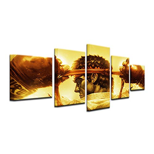 Fbhfbh Moderne Décor À La Maison Mur Art Toile Peinture Cadre Enfants Chambre Enfants Huile Photo 5 Panneau de Bande Dessinée Jeu Anime Street Fighter Affiche