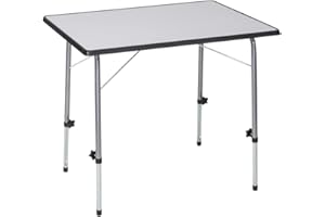 Berger | Table de Camping Pliante Alta | Petite Table Camping, Jardin, Balcon. Terrasse | Table Pliable d'exterieur | Table d'appoint Blanche | Table Reglable | 80 x 60 cm