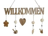 Toller Hänger ~ Willkommen ~ Schriftzug Fensterhänger Türhänger Holz Dekoration
