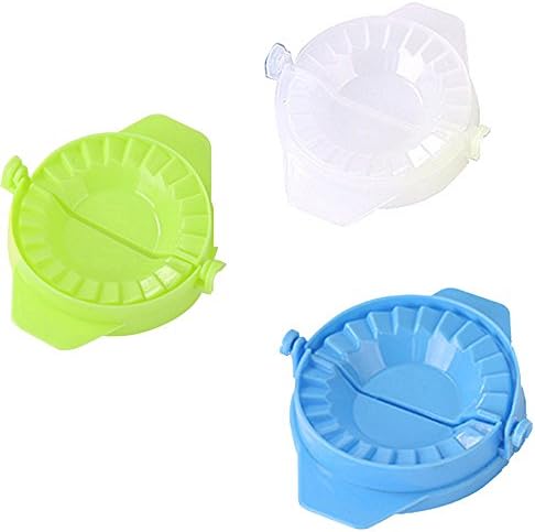 Dumpling Maker, Dumpling Press Mold Dough Press Dumpling Pie Ravioli Mold Mould Maker Pastry Tool Pastry Dough Cutter Kitchen Accessories for Home Kitchen (Blue+Green+Transparent) Pack of 3