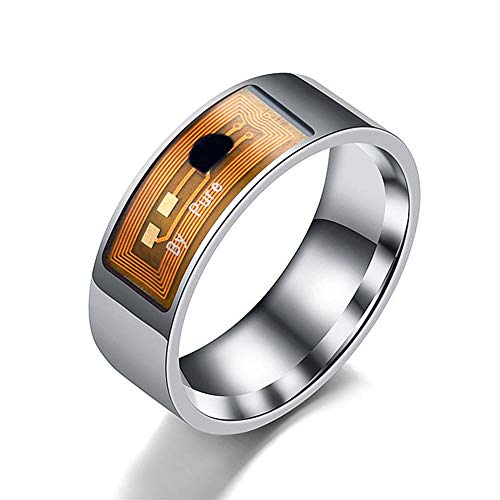 NFC Smart Ring, TEEPAO Men Women Newest Magic Water Proof Multifunctional Digital Wedding Band Universal for Android Mobile Phone Cellphone Smart Phone (Gold)