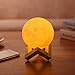 Produktbild Elfeland 3D Mond Nachtlicht Stereoskopische 3D Mond Lampe aus PLA Dimmbare Kreative Moderne LED Nacht Tischlampe Kinderzimmerlampe mit USB für Geschenk Stimmungslicht (10cm)
