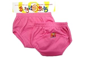 Bright Bots Potty Training Pants with Absorbent and Water Resistant Layer. Bright Pull On Washable Cotton Pants for Toddlers 2 Pack