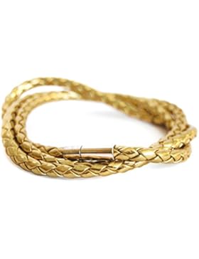 axy WICKELARMBAND SERIE 7 TWIC7! 56cm geflochtenes Lederarmband-mit Knotenverschluss-Leather