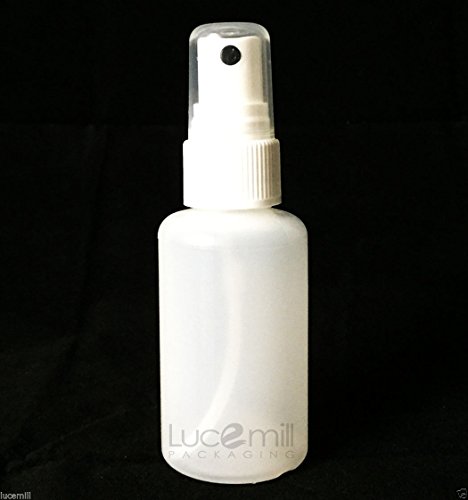 25 x 50mL Natural HDPE PLASTIC BOTTLES w/ White ATOMIZER Spray Tops for Liquids/Fragrance/Perfume/Salons/Travel/Aftershave