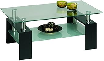 Demeyere 5686 Cyber Table Basse Panneau de Particules Weng&eacute;/Verre 110 x 60 x 45 cm