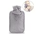 Produktbild Wärmflasche, otumixx Wärmflaschen 2 Liter mit Super Weichem Plüsch-Bezug Geprüft und Frei Von Schadstoffen Sicher und Warm Hot Water Bottle Länger für Abende für Bauch Rücken und Nacken - Grau
