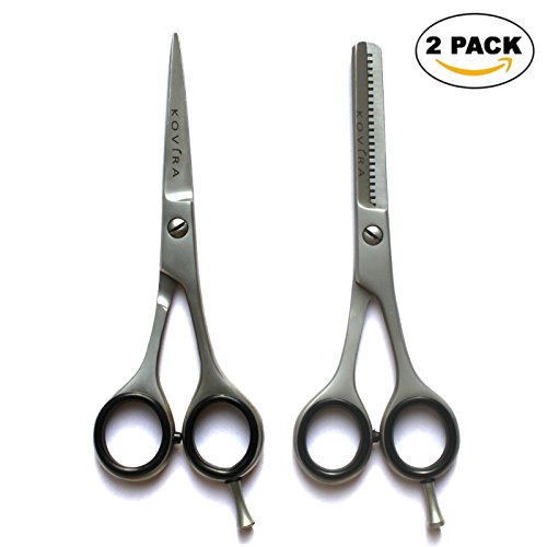 Kovira – Professionelle Frisörscheren Barbier Effilierschere Haare Schneiden & Ausdünnen/Volumen Scheren Set Gesamtlänge 16,5cm – Rasiermesserscharf Japanischer Stahl&Feineinstellung Spannungsschraube - 2