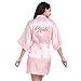Produktbild VENI MASEE Damen Bride Morgenmantel Pure Farbe Weiche Bride Kimono Hochzeitsfeier 2 Stil zu Wählen(S-2XL)
