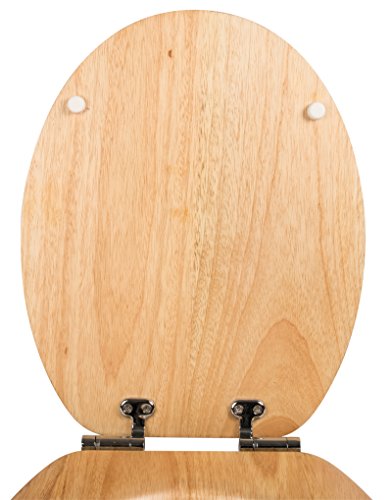 WC-Sitz Venezia Kiefer | Toilettensitz | WC-Brille aus Holz | Soft-Close Absenkautomatik | Metall-Scharnier | Fast-Fix-Schnellbefestigung | Toilettendeckel | Klodeckel | WC Deckel Klobrille - 5