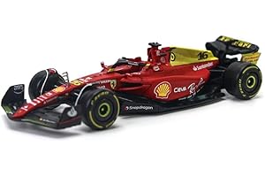 JODIYAAH Bburago 1/43 2022 F1-75 75th Anniversario Giallo Modena #16 Charles Leclerc Lega di Lusso Modello Diecast Auto (F1-75#16)