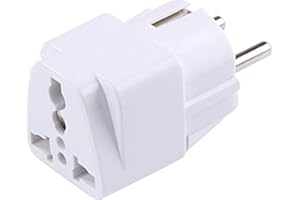 TICFOX Stecker Adapter Steckdose, EU Stecker Adapter, US to EU Adapter, 250V EU Stecker EU Stromversorgung Universal RU ES US Konvertierung Europa Stromstecker Konverterbuchse für Reisen in Europa(weiß)
