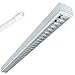 Produktbild LED Design Rasterleuchte, 1500mm, 1-fl. inkl. LM 27W 4000K 3850lm Rasteranbauleuchte mit Doppelparabolraster (BAP), vorverdrahtet für LED Röhren, Büroleuchte, Deckenleuchte, Designleuchte