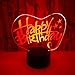 Produktbild 3D-Nachtlicht, Alles Gute Zum Geburtstag Sieben Farbe Acrylplatte 3D-Effekte-Manueller Tastschalter