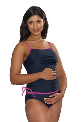 Emma-Jane Maternity Tankini Black & Pink 14/16