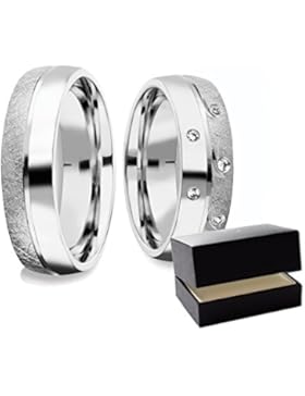 Eheringe Verlobungsringe Paar Trauringe Freundschaftsringe Silber 925 * GRATIS Gravur * AMOONIC mit SWAROVSKI...