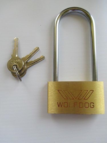 AAJ Extra Long Shackle Padlock 50mm Long Lock 3 Keys safe Garage