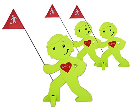 Preisvergleich Produktbild StreetBuddy - Warnfigur Kindersicherheit, 03-er Pack Grün