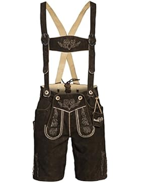 kurze Lederhose in Dunkelbraun von Marjo Trachten