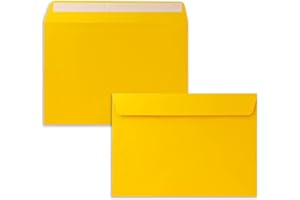 NEUSER PAPIER 25 sobres DIN C5, color amarillo miel, 16,2 x 22,9 cm, cierre autoadhesivo, elegantes sobres para grandes invitaciones y tarjetas de cumpleaños o bodas