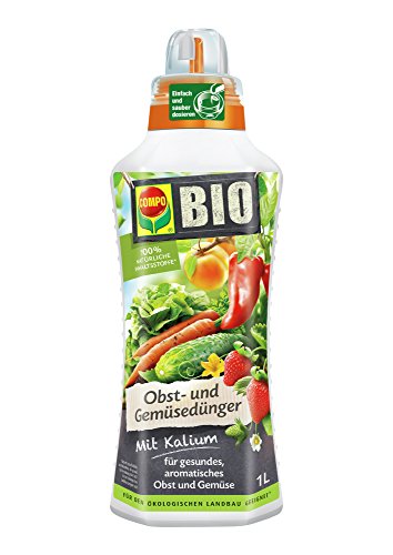 COMPO BIO Obst- und Gemüsedünger, flüssiger Blumendünger für gesundes, schmackhaftes Obst und Gemüse und eine reichhaltige Ernte, 1 l