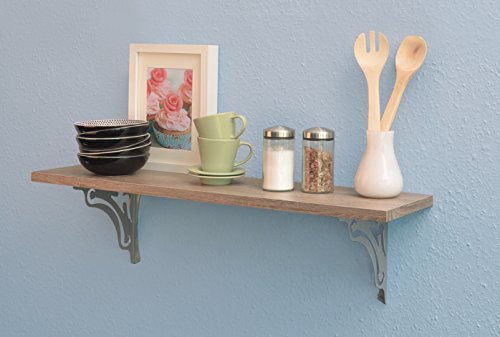 Element System Wand / Regalset Home 2, boden Eiche-Trüffel, 80 x 20 x 1,9 cm, weiß / alu, 11305-00005 - 3