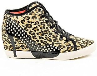 Olo Womens High Sneaker 28C12 28 ADRIANA CANVAS GOLD PRINTING STUDS