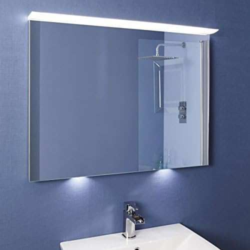 Vasari Modern LED Illuminated Bathroom Mirror Demister Shaver Socket 800 x 600mm IP44