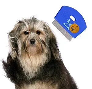 Sage Square 2 in 1 Adjustable Dog Brush / Pet Comb for Grooming cum Massager & safety for Pets from Mites/Lice/Ticks for Dog / Puppy / Kitten / Cat (Blue)