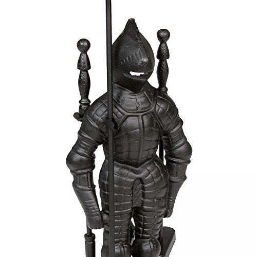 Kaminbesteck Kamingarnitur – Ritter aus schwarzem Gusseisen B/H/T = 22/73/13 cm - 2