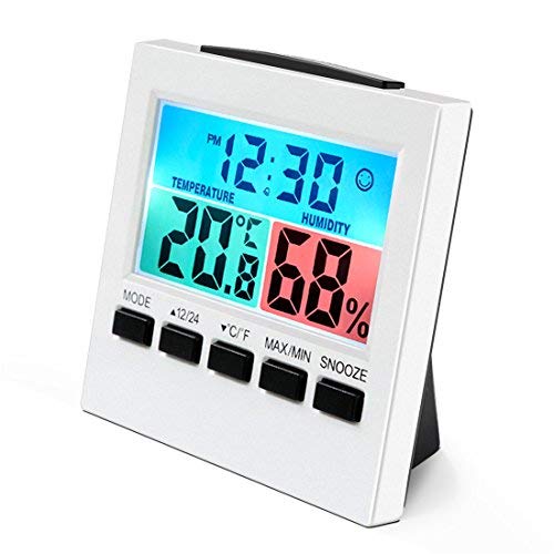 Termometro Igrometro Termometro Digitale LCD per Interno/Esterno Igrometro Digitale, Misura Umidità e Temperatura, Memoria di Max/Mini,