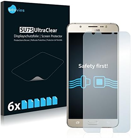 Savvies 6 Pack Screen Protector compatible with Samsung Galaxy J7 Prime Protection Film Clear