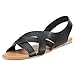 Produktbild Tohole Sandalen Damen Sommer Sandaletten Flachen Frauen Knöchelriemchen Plateau Flip Flop Sommersandalen Bequeme Elegante Schuhe Vintage Römische Schuhe(schwarz,35 EU)