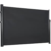 Sekey Seitenmarkise Alu 160 x 350 cm (H x L), Sichtschutz, Seitenrollo Ausziehbar für Balkon, Terrasse und Garten…