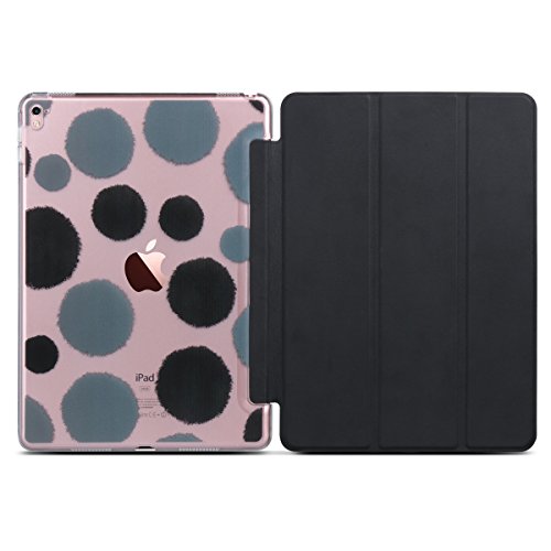 Neues iPad 2017, 9.7 Zoll Hülle, ULAK ultra dünne magnetische Selbstweck u. Schlaffunktion intelligente Abdeckung Trifold Standplatz-Fall mit Entwerfer-harte rückseitige Shell für neues iPad 9.7 Zoll 2017 Modell (Schwarz) - 6