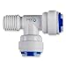 Produktbild PureOne QF-08C Quick-Fitting - Schnellverbinder 1/4 x 3/8 x 3/8" (AG). Ausführung: T-Stück | T-Form. Schlauch-Zubehör für Umkehr-Osmose, Wasser-Installationen oder Kühlschranksysteme
