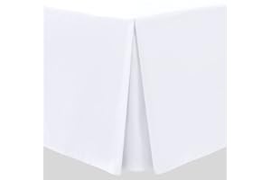 LINEN HOME LinenHome White Box Pleated Base Valance Sheets Double Bed Skirt Valance Sheets, Microfibre Soft Brushed Easy Care Non Iron (Double, White)