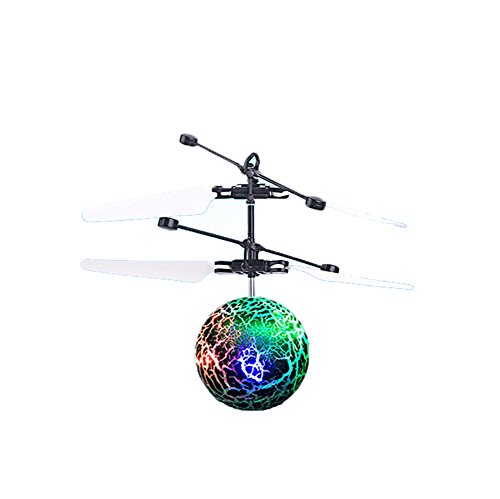 Ruikey RC bola de vuelo de cristal de luz LED parpadeante bola de vuelo infrarrojos RC helicóptero inducción incorporado Shinning de iluminación LED para los niños, adolescentes