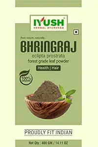 IYUSH Herbal Ayurveda Bhringraj Powder ? 400gm | Bhringraj Powder for Hair Growth | Bhringraj Leaves Fresh | Hair Volume Powder | Herbal Hair Pack for Hair Growth | Hair Powder for Volume |