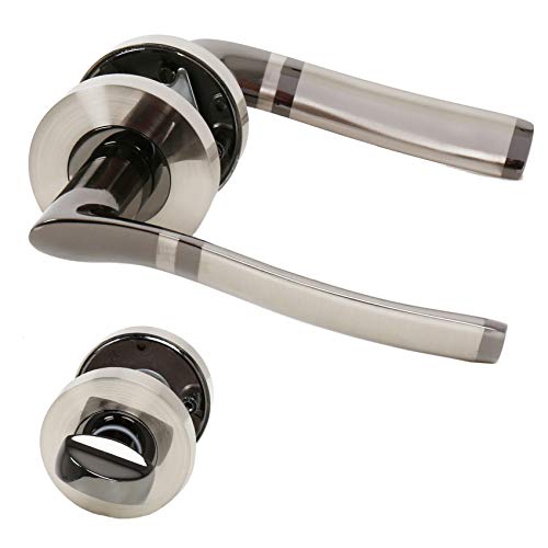 Preisvergleich Produktbild MS Beschläge® Türdrücker Türbeschlag Türklinke aus Metall mit Hochhaltefeder (WC Bad)