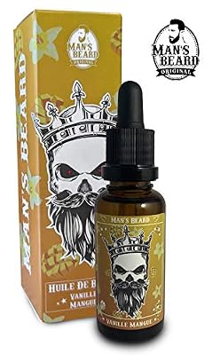 Man's Beard - Huile de barbe parfumée 30ml - Senteur Vanille Mangue - Pour l'Entretien et le Soin de Barbe - Fabrication Française