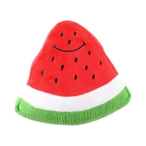 Midlee Smiley Watermelon Squeaker Plush Dog Toy By