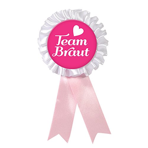6 Frau Wundervoll JGA Orden - pink, Team Braut Ø 8 cm - Junggesellinnenabschied / Hen Party / Anstecker / JGA Button