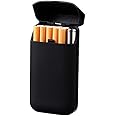 BEBO CREATIONS Multifunctional 20 PACK SLIM Cigarette Case Box / 10 PACK Thick Cigarette Case Box With USB Rechargeable Windproof Electric Flame Less Lighter Cigarette Case with Lighter (Black)