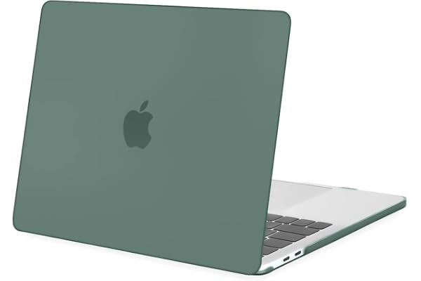 MOSISO Coque Compatible avec MacBook Pro 13 Pouces 2024 2023 2022-2016 M2 M1 A2338 A2289 A2251 A2159 A1989 A1706 A1708 avec/sans Touch Bar, Étui de Protection Plastique Case Rigide, Vert Minuit