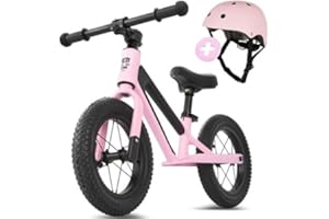 FAST N FUN Laufrad ab 2 Jahre mit Helm [2-5 Jahre] Kinder-Laufrad 12 Zoll Ultraleicht Tragegriff Fußstütze Magnesiumrahmen ergonomischer Sitz höhenverstellbar bis 50kg Luftreifen Lauflernrad