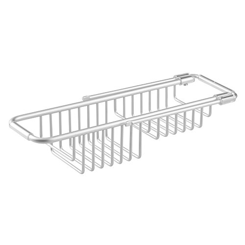 mDesign Rustproof Aluminum Over-the-Sink Sponge/Scrubber Caddy – Silver by MetroDecor - 6